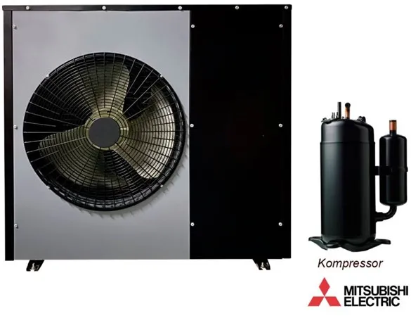 Andersen Electric Nordic One ilma/vesi -lämpöpumppu WiFi:llä, 12 kW, Musta